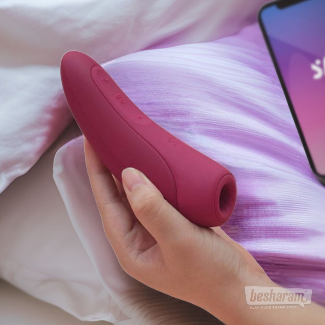Satisfyer Curvy 1+ App Controlled Suction + Vibration Massager-IMbesharam.com