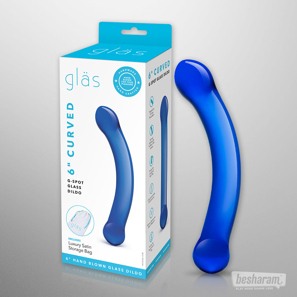 Glas 6" Curved G-Spot Dildo-IMbesharam.com