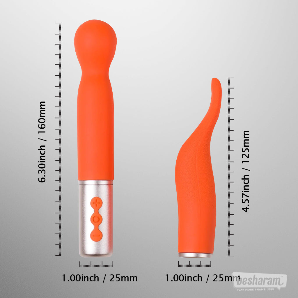 Discreet Coral 2-in-1 Vibrator w Interchangeable head-IMbesharam.com