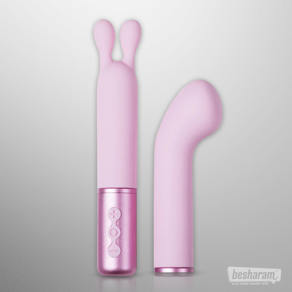 Discreet Pink 2-in-1 Vibrator w Interchangeable head-IMbesharam.com