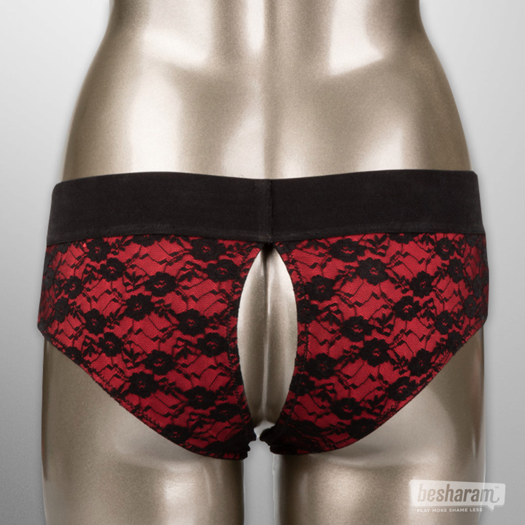 Scandal Crotchless Panty Set & Strap-on