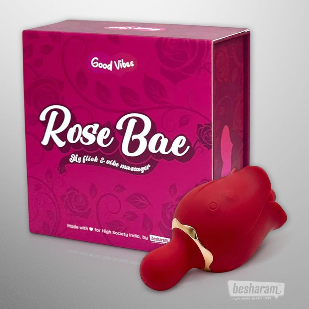 Rose-Bae Flicking Massager with retail box packaging