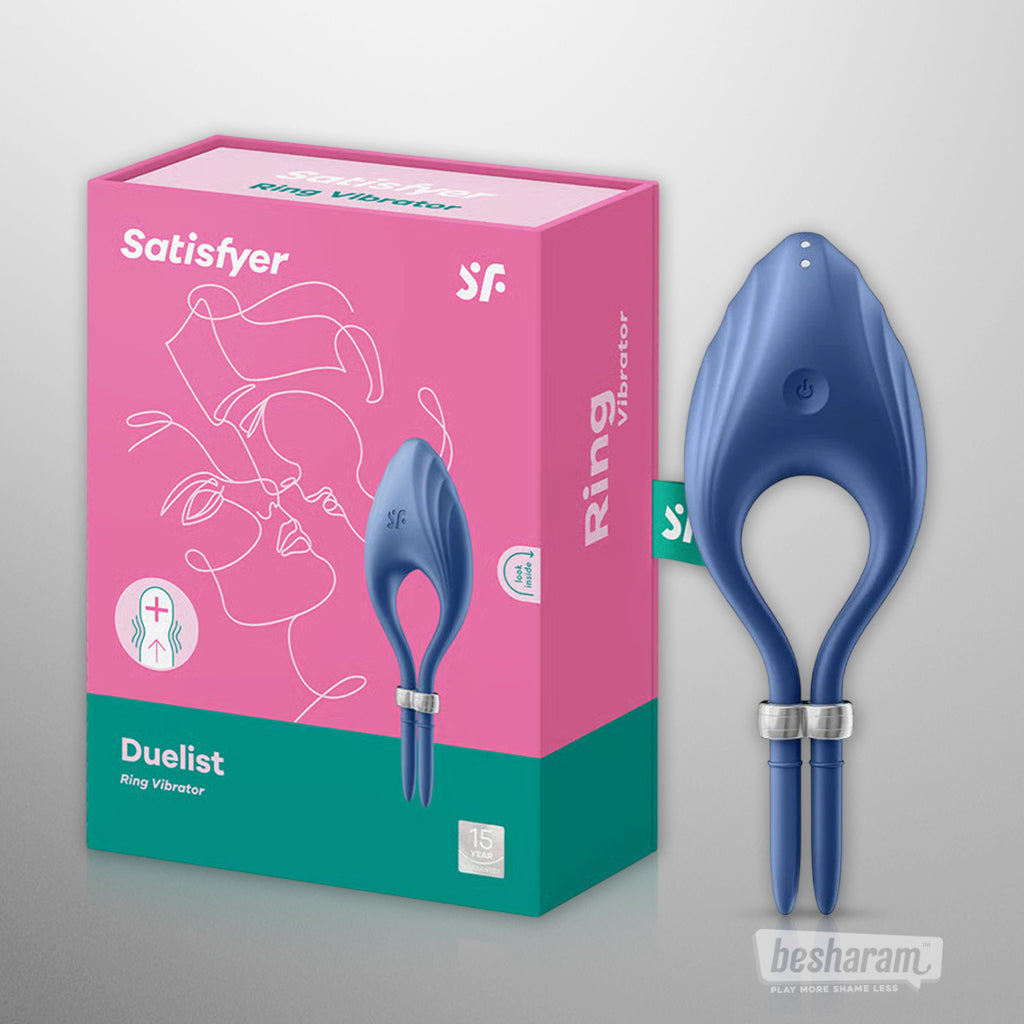 Satisfyer Duelist Adjustable Cock Ring with retail box packaging