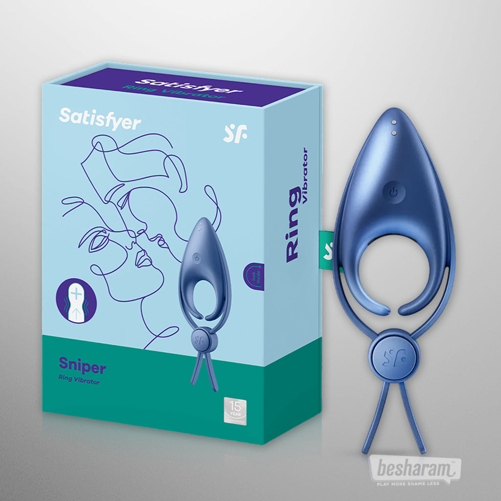 Satisfyer Sniper Adjustable Cock Ring with retail box packaging
