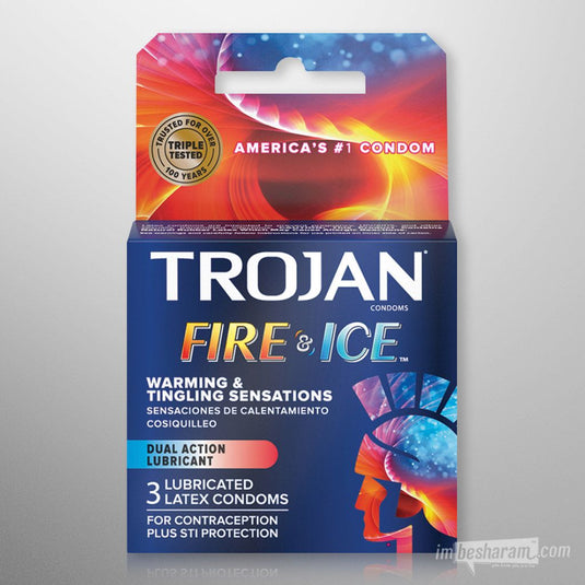 Trojan Fire & Ice Condoms (Pack of 3)-IMbesharam.com