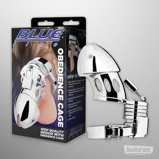 Blue Line Obedience Cock Cage-IMbesharam.com