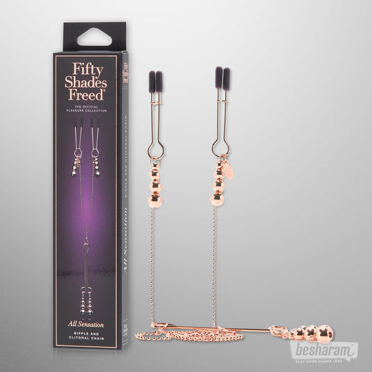 Fifty Shades Freed All Sensation Nipple & Clitoral Chain-IMbesharam.com