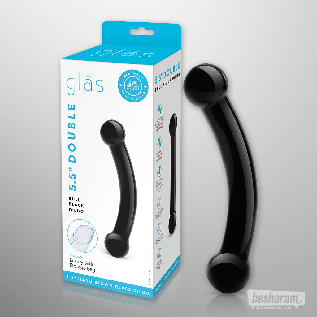 Glas Double Bull Black Dildo