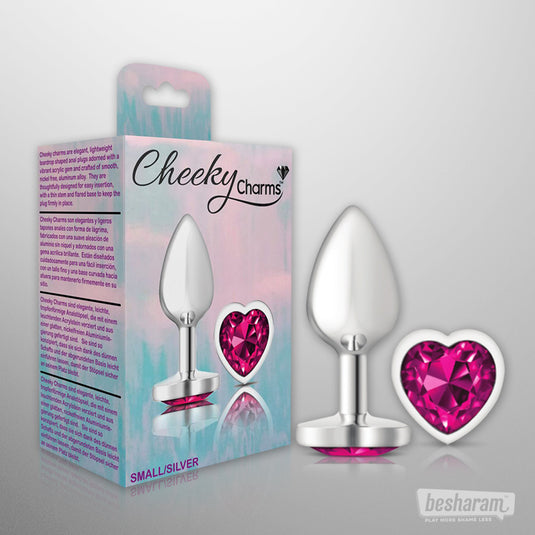 Viben Cheeky Charms Silver Heart Butt Plug-IMbesharam.com