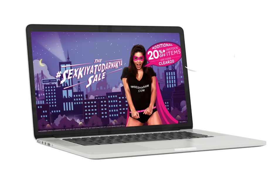 IMbesharam website on laptop