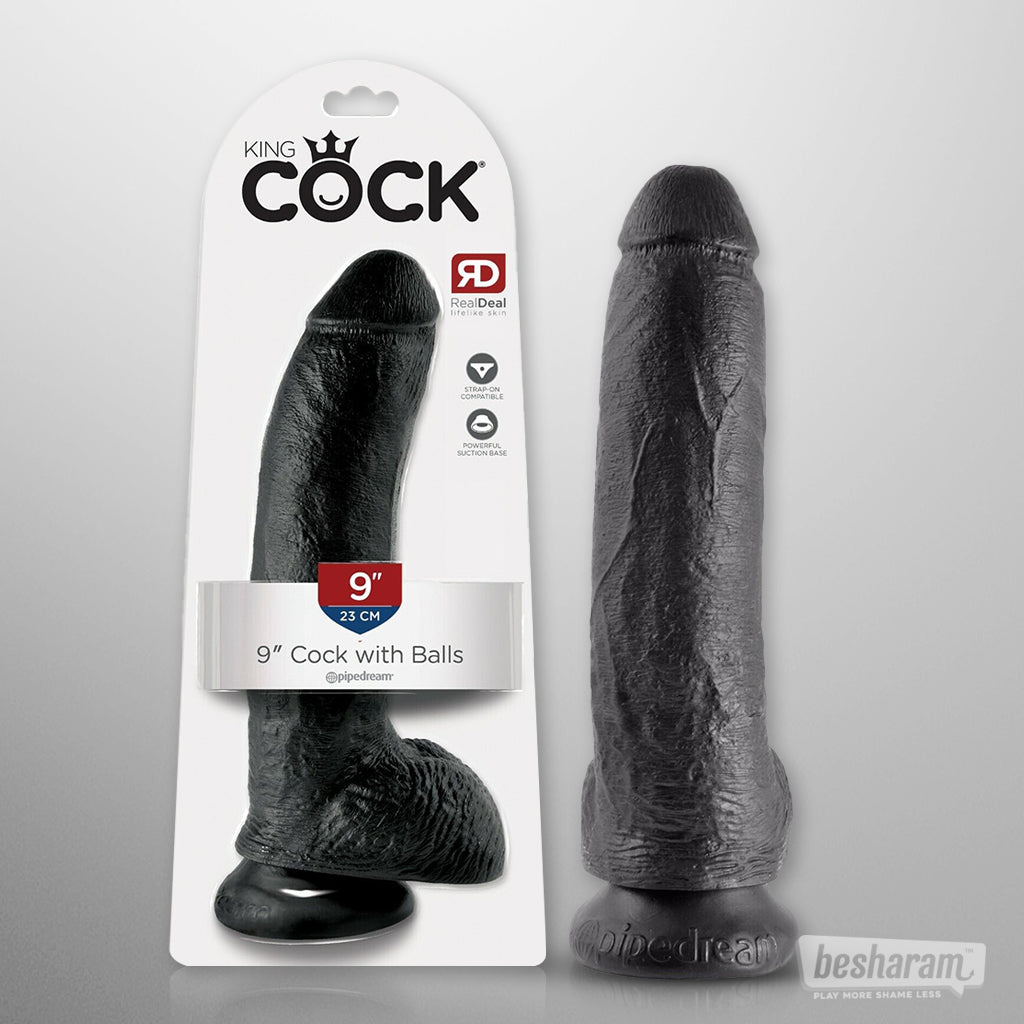 King Cock 9" Realistic Dildo with Balls-IMbesharam.com