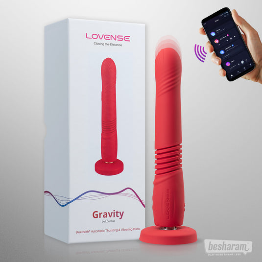 lovense gravity app controlled thrusting dildo for women
