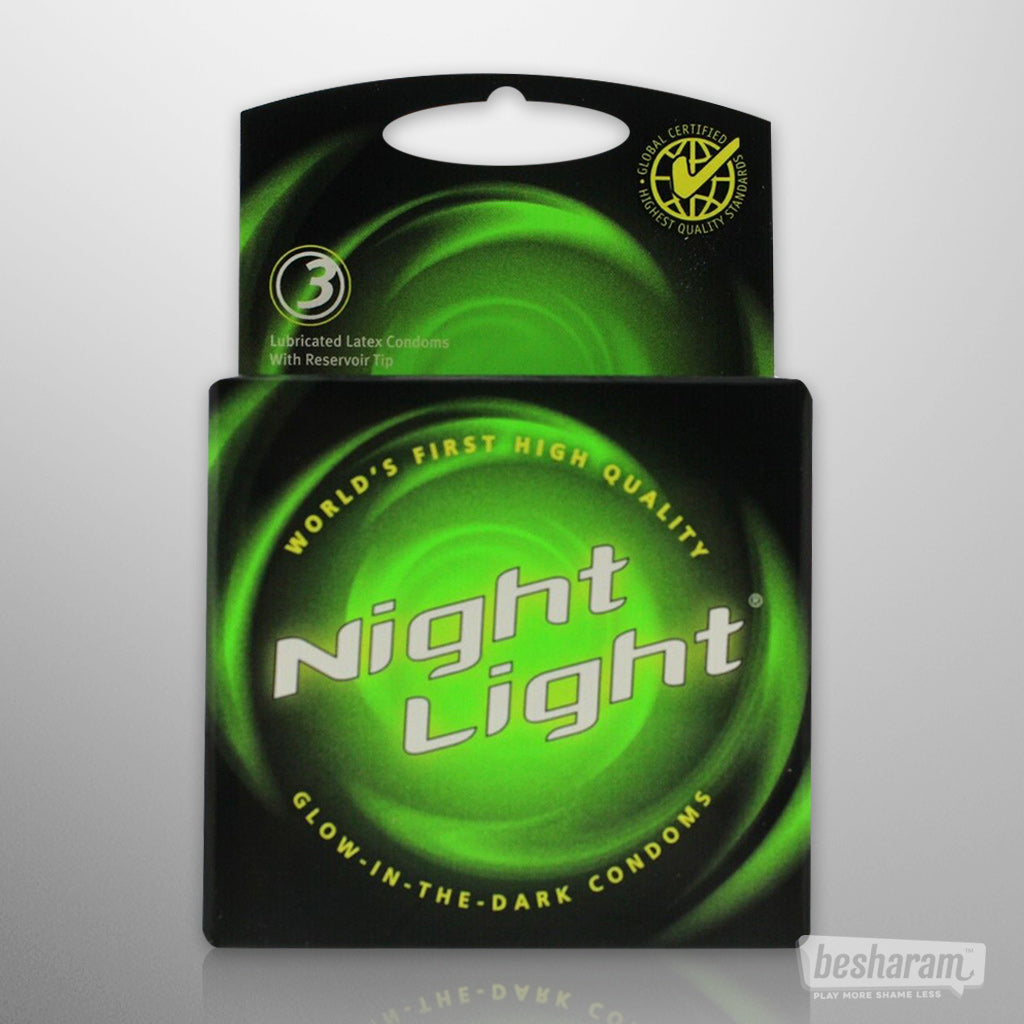 Night Light Glow In The Dark Condoms (Pack of 3)-IMbesharam.com