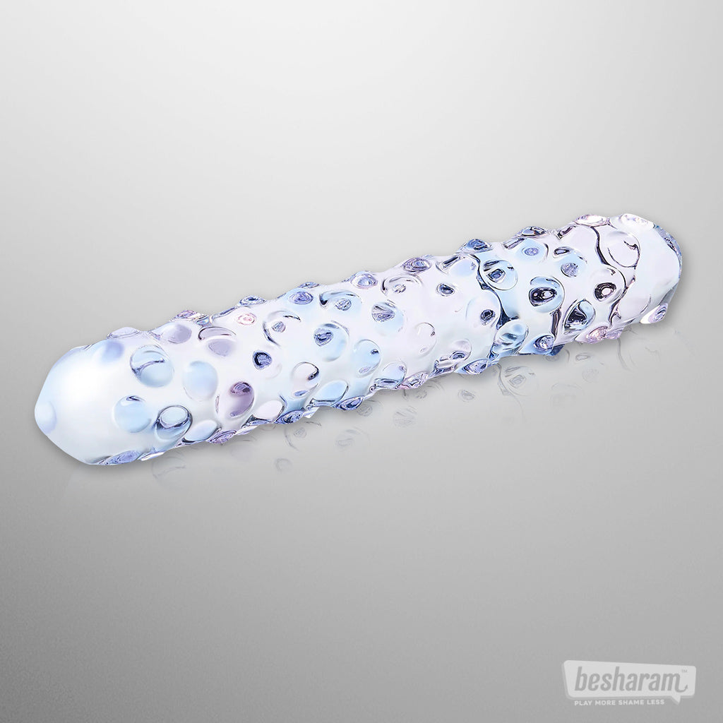 Glas Purple Rose Nubby Dildo