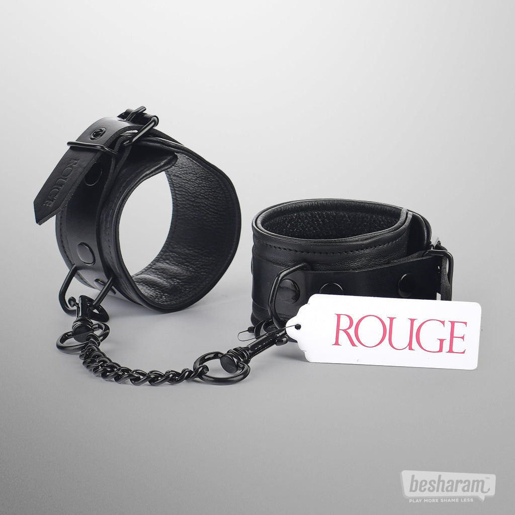 Rouge Leather Ankle Cuffs