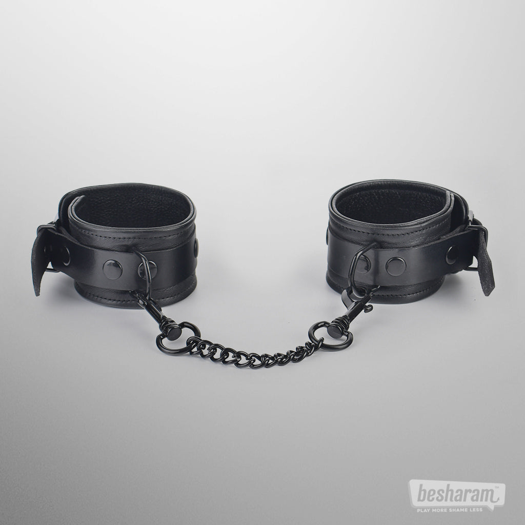 Rouge Leather Ankle Cuffs