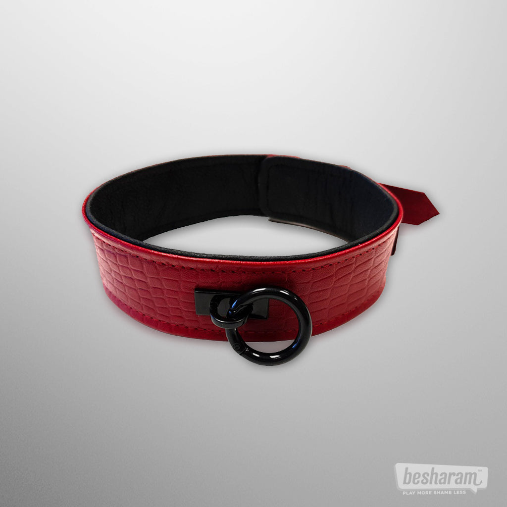Rouge Leather Collar-IMbesharam.com
