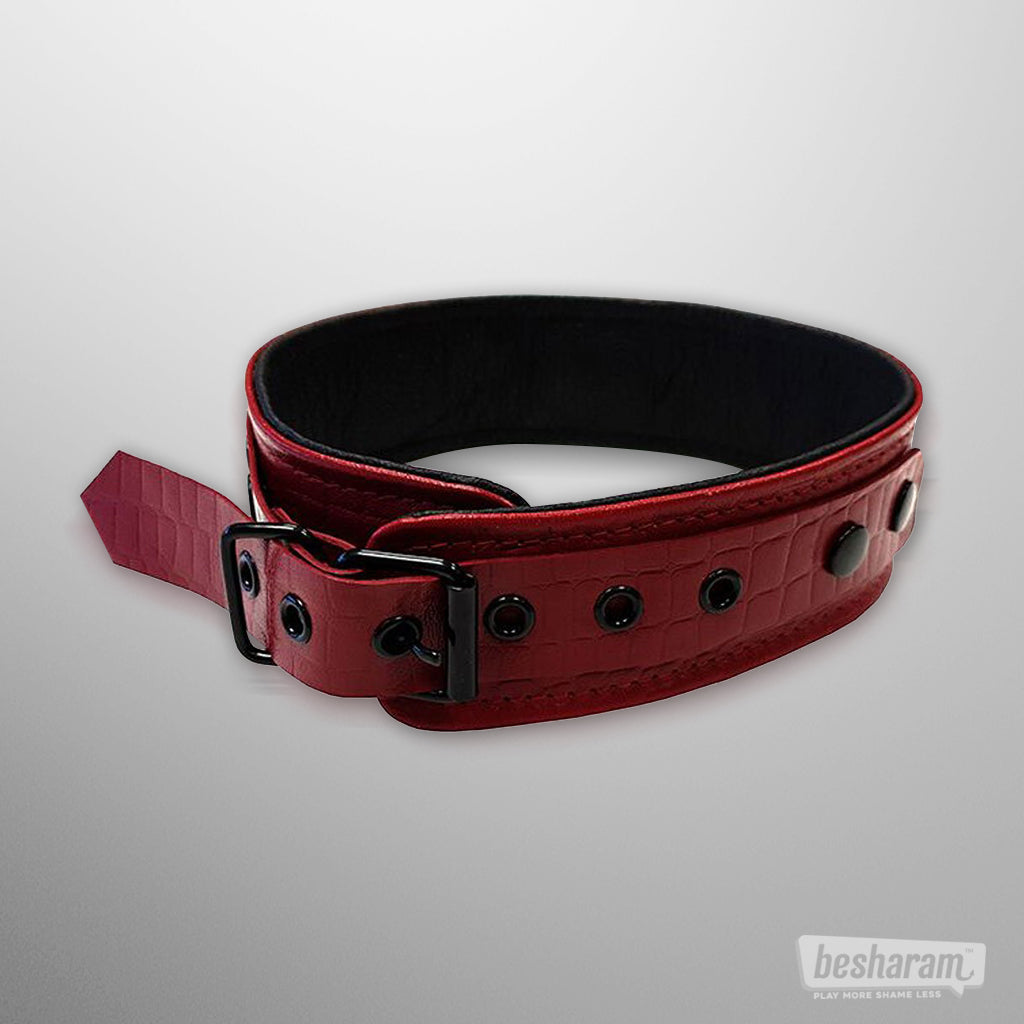 Rouge Leather Collar-IMbesharam.com