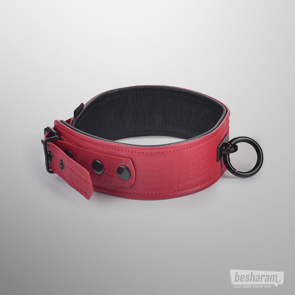 Rouge Leather Collar-IMbesharam.com