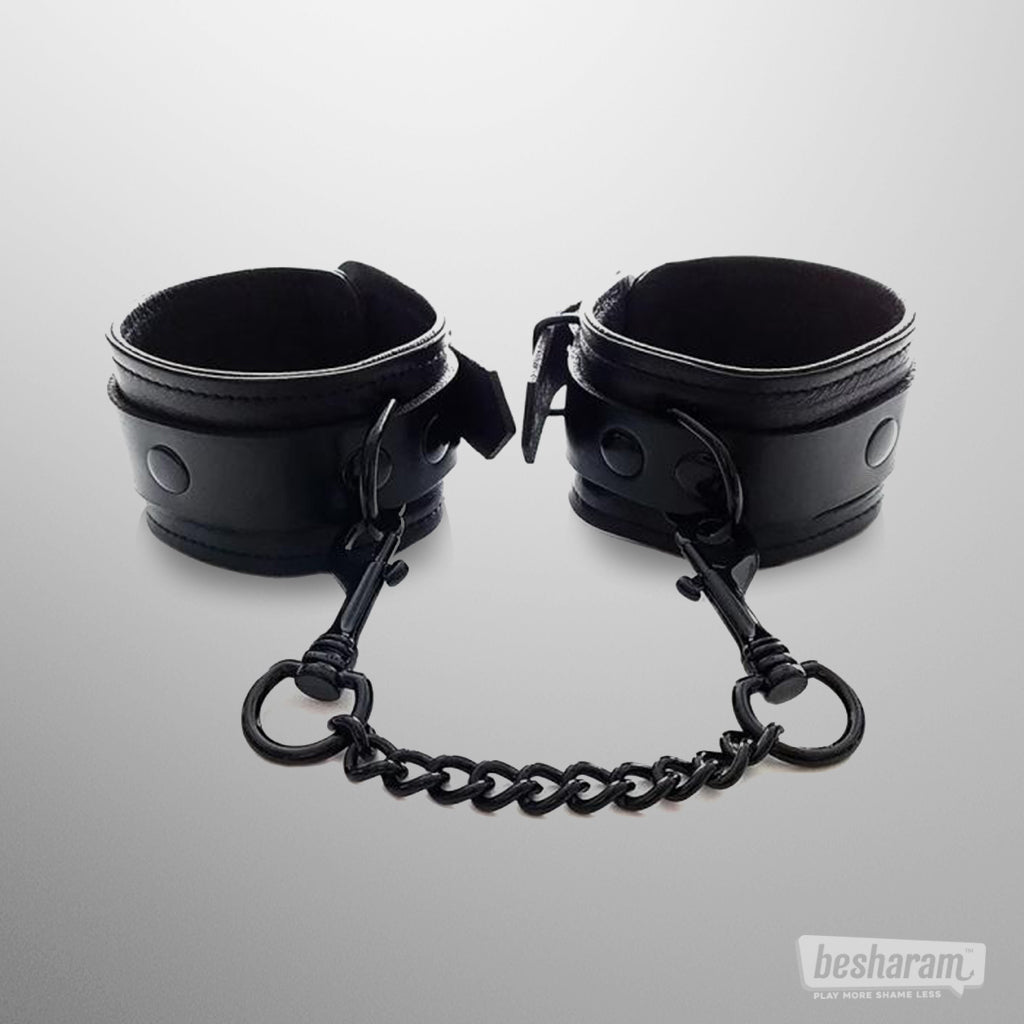 Rouge Leather Handcuffs-IMbesharam.com