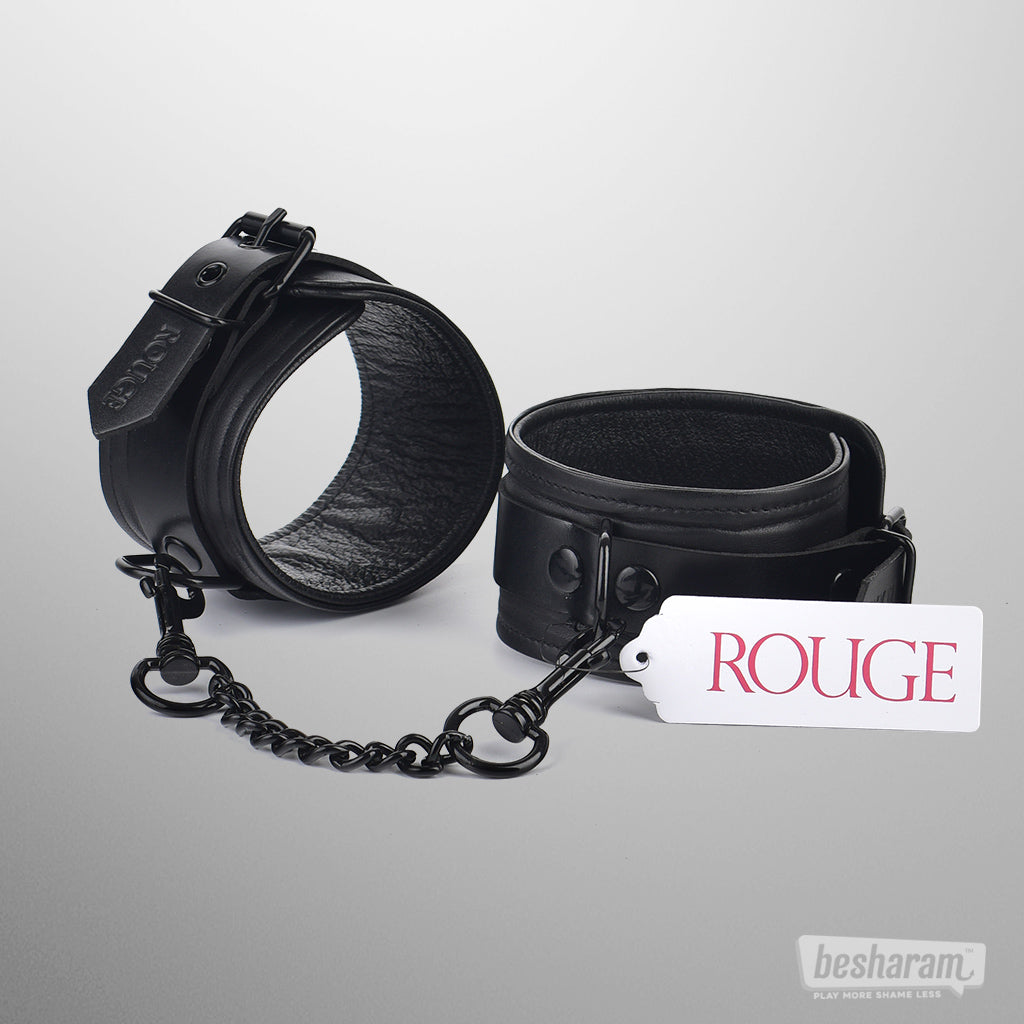 Rouge Leather Handcuffs-IMbesharam.com