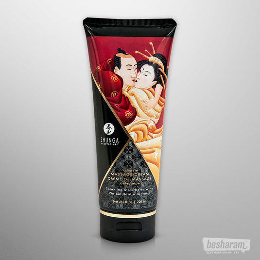 Shunga Kissable Strawberry Massage Cream-IMbesharam.com