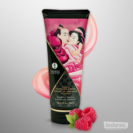 Shunga Kissable Raspberry Massage Cream-IMbesharam.com