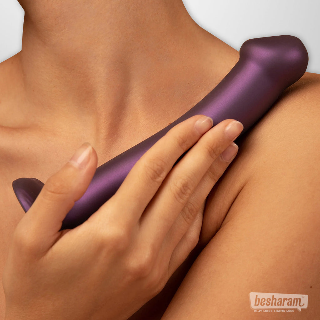 Strap-on-Me Metallic Shine Silicone Dildo-IMbesharam.com
