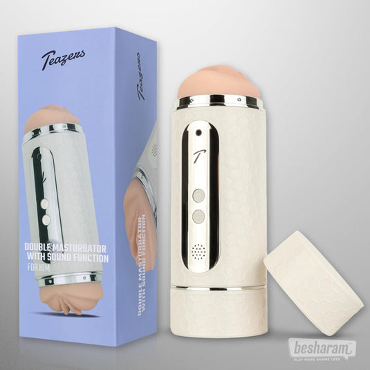 Double Sided Vibrating Masturbator w Moaning Sounds-IMbesharam.com