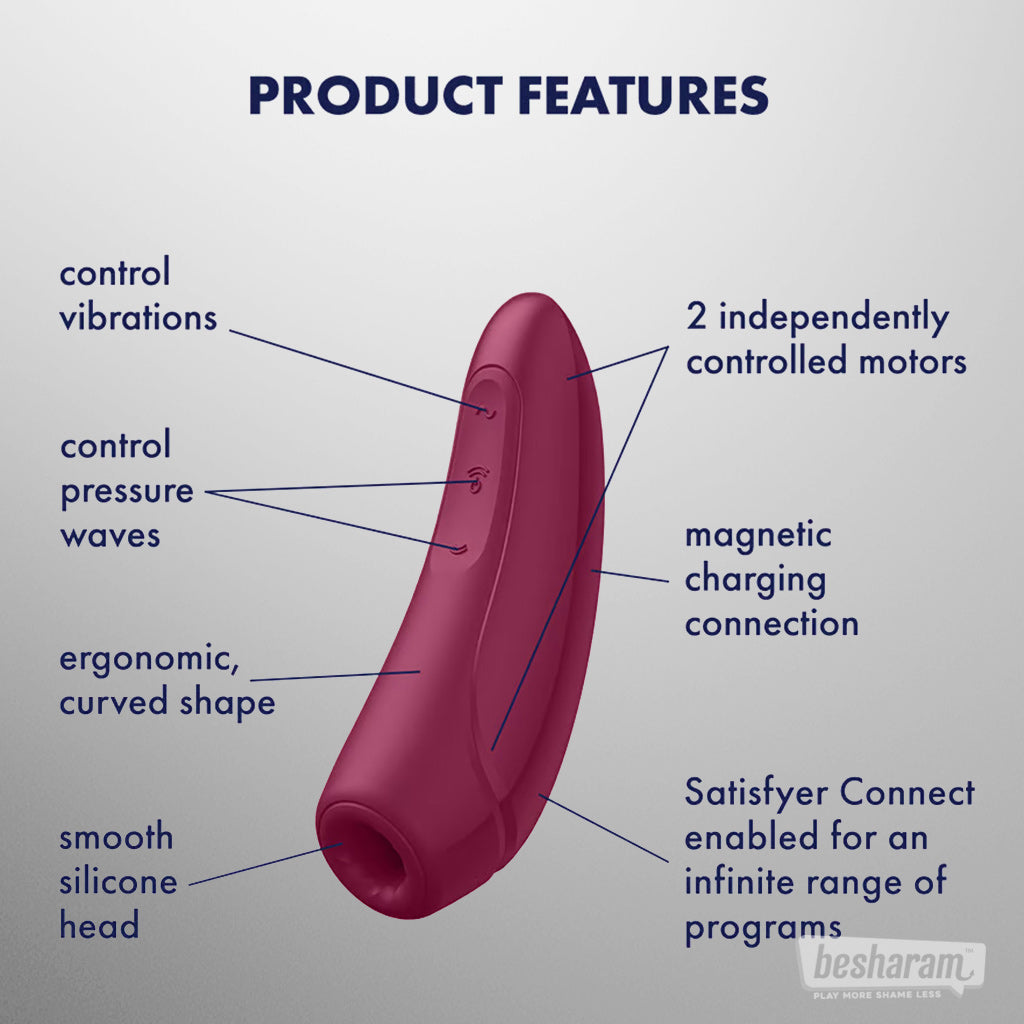 Satisfyer Curvy 1+ App Controlled Suction + Vibration Massager-IMbesharam.com