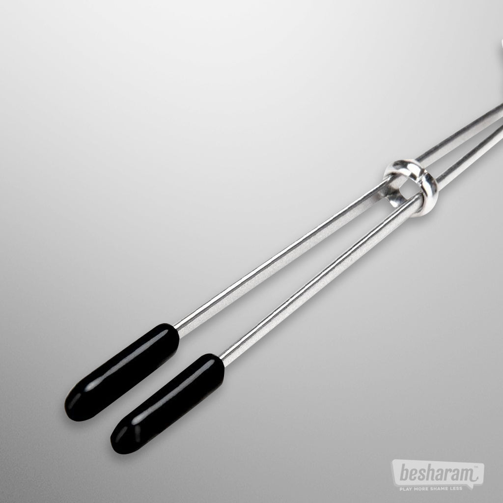 Lux Fetish Adjustable Tweezer Nipple Clips Rubber-coating