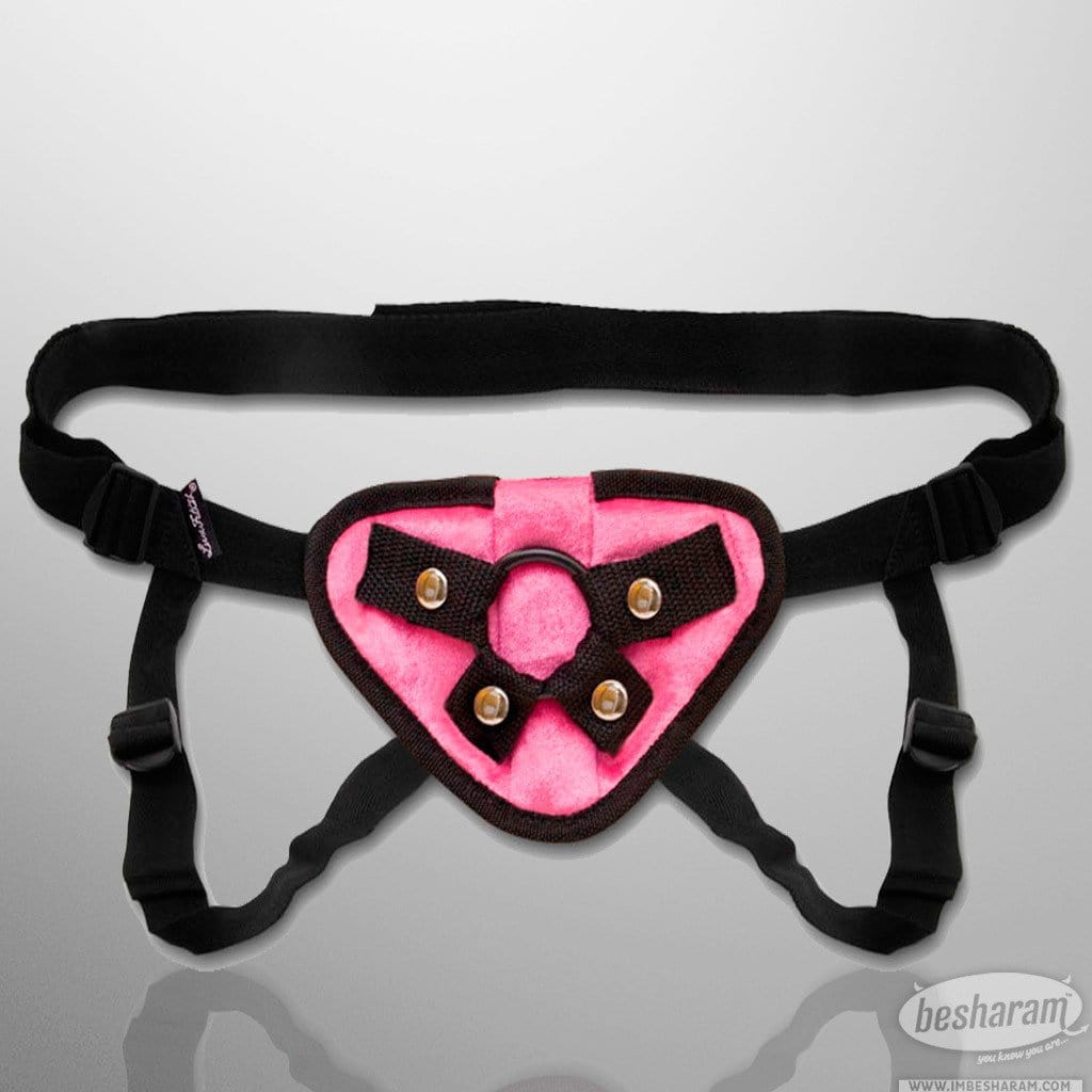 Lux Fetish Pink Velvet Strap-On Harness