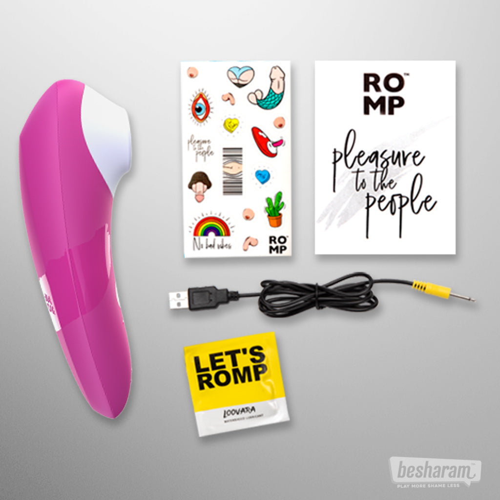 ROMP Shine Clitoral Vibrator Inclusions