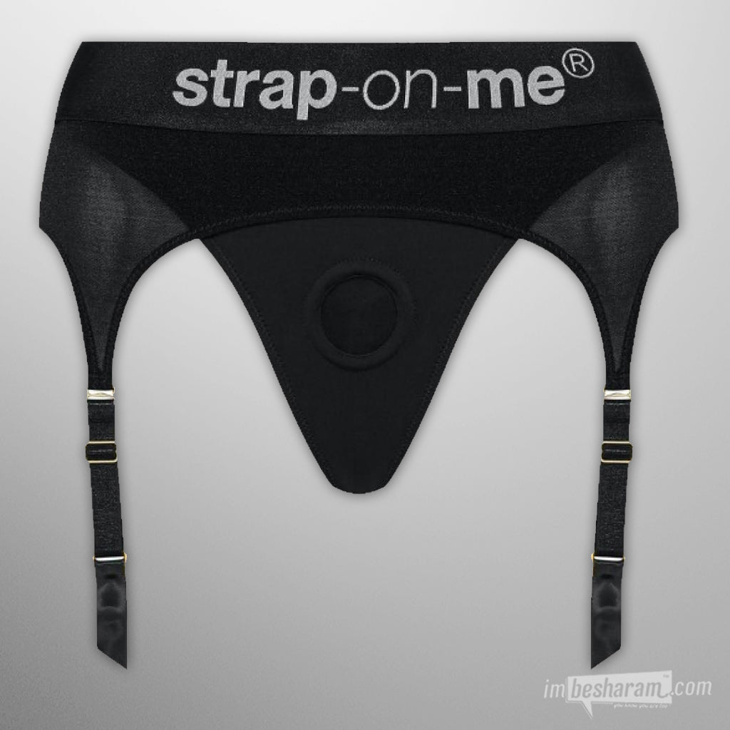 Rebel Luxury Strap-On Harness with Suspenders Front