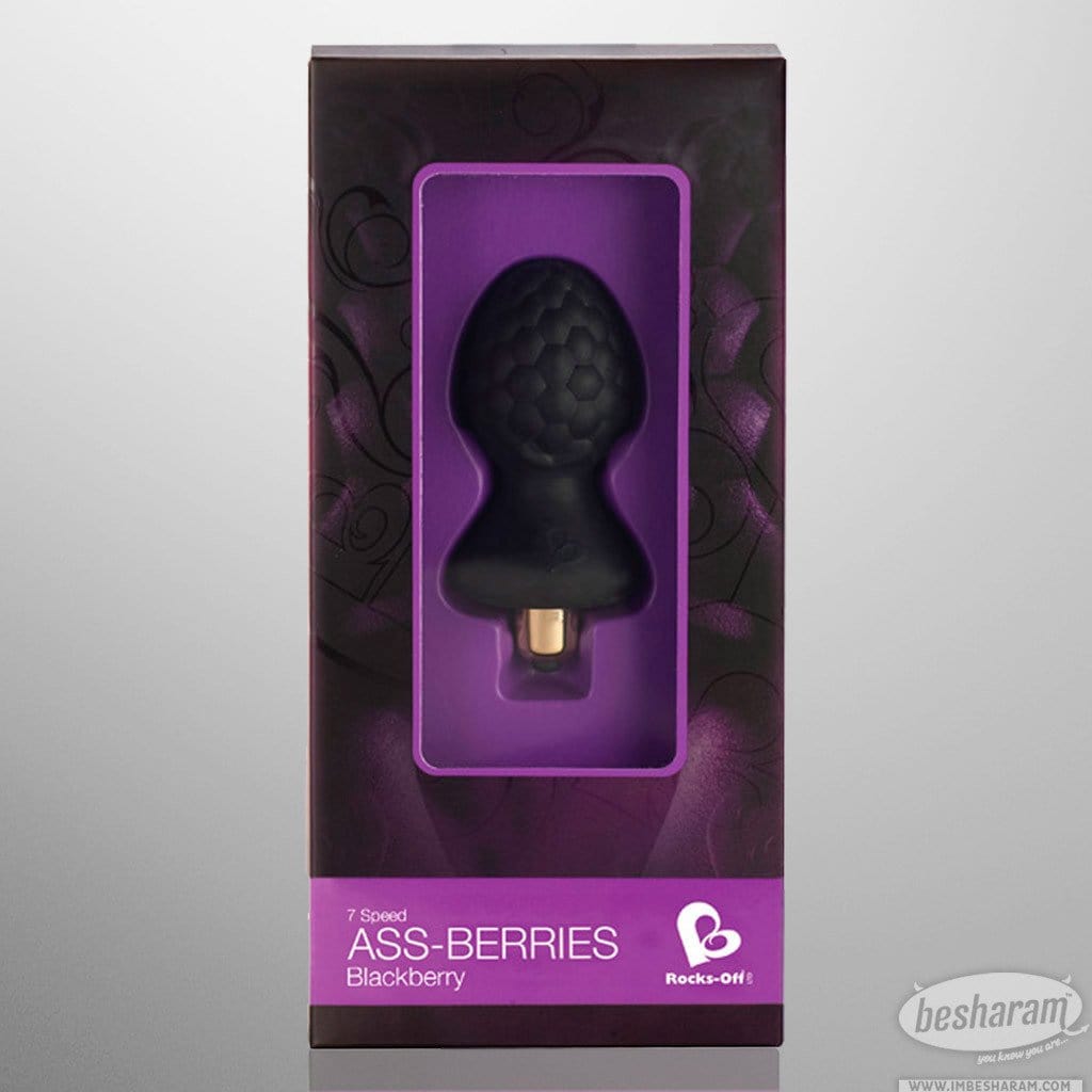 Rocks Off Ass-Berries Vibrating Plug Black Boxed