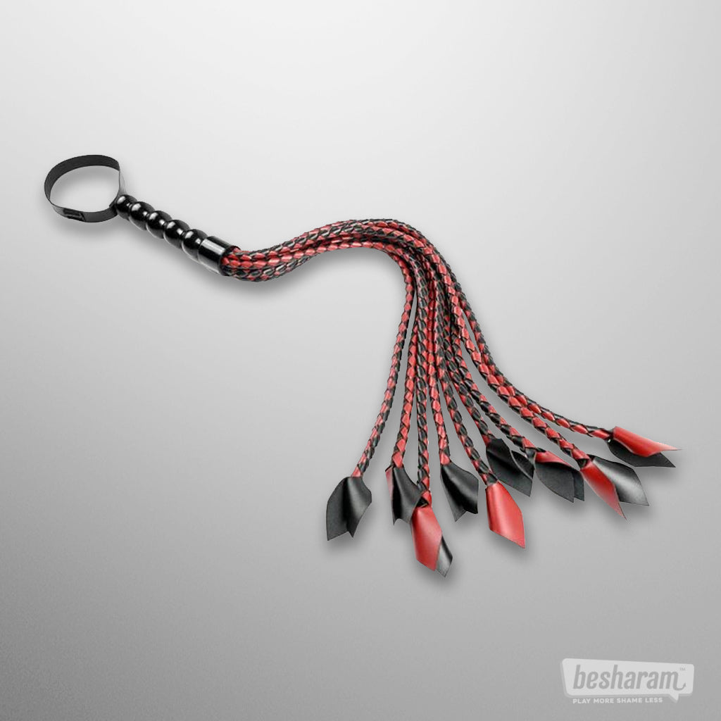 Sex & Mischief Saffron Braided Flogger Details