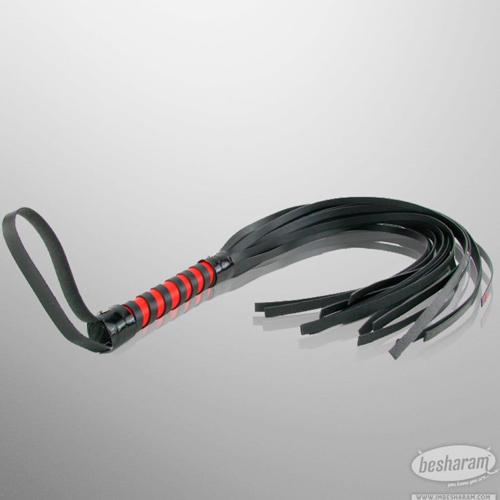 Sex &amp; Mischief Red &amp; Black Stripe Flogger