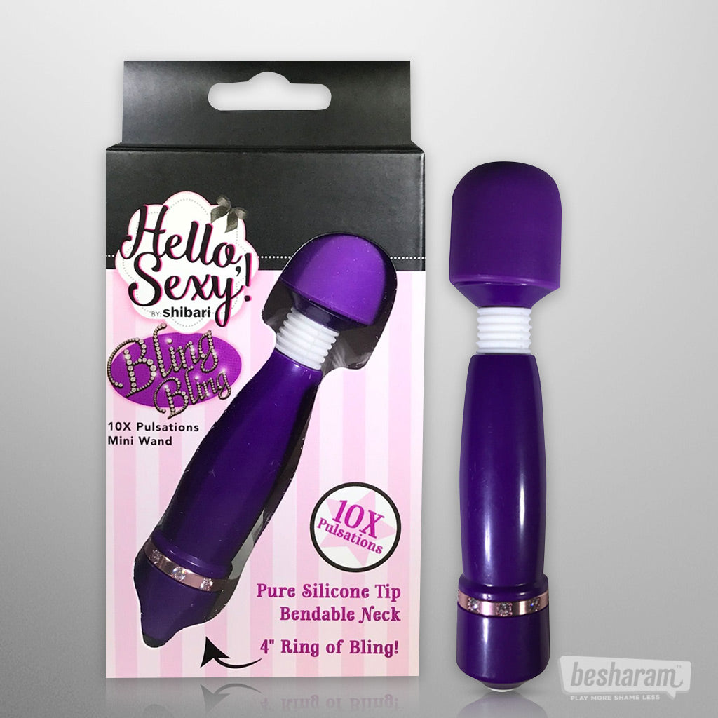 Shibari Hello Sexy Bling Bling Mini Massager Purple Unboxed