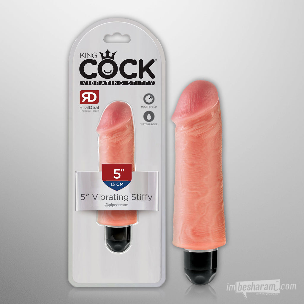 King Cock 5" Stiffy Realistic Vibrator Beige