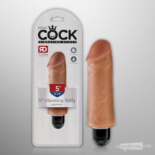 King Cock 5" Stiffy Realistic Vibrator Tan