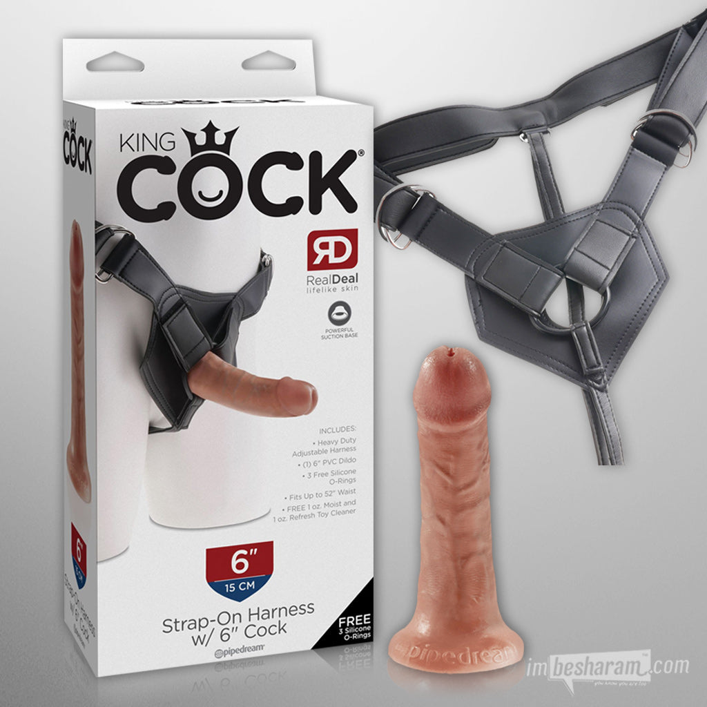 King Cock Strap-on Harness with 6" Cock Unboxed