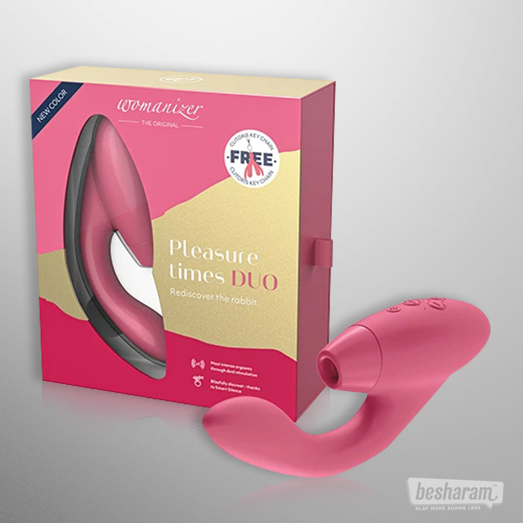 Womanizer Duo Double Stimulation Vibrator Raspberry Unboxed