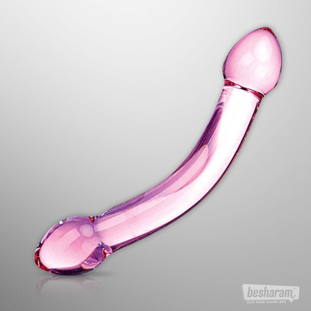 Glas Double Trouble Purple Dildo