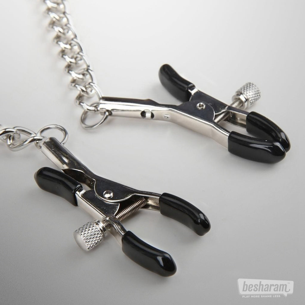 Lux Fetish Collar And Nipple Clips Details