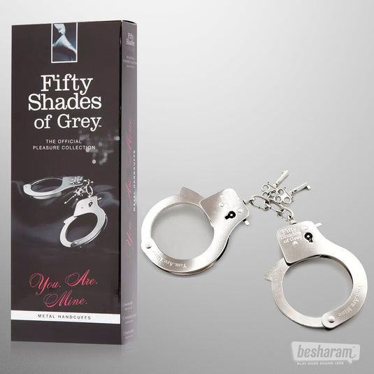 Fifty Shades of Grey You. Are. Mine. Metal Handcuffs-IMbesharam.com
