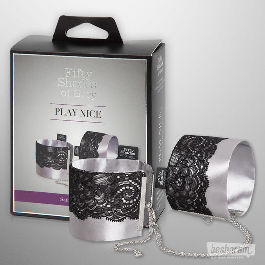 Fifty Shades Of Grey Satin Handcuffs-IMbesharam.com