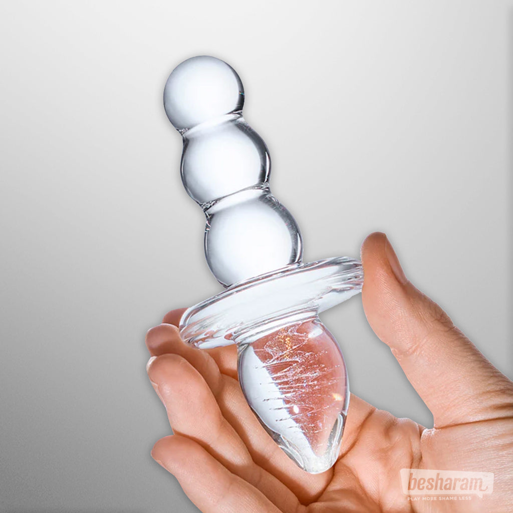 Glas Titus Beaded Glass Butt Plug