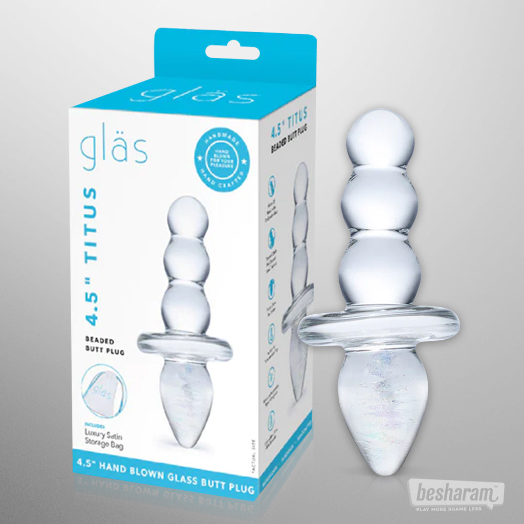 Glas Titus Beaded Glass Butt Plug