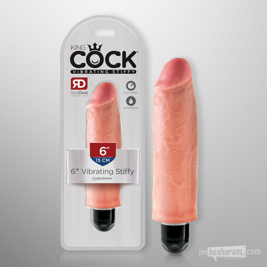 King Cock 6" Stiffy Realistic Vibrator Beige