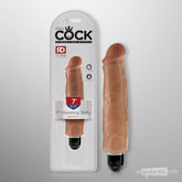 King Cock 7" Stiffy Realistic Vibrator Tan